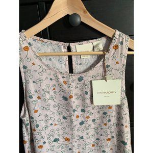 100% linen NWT flowered print dress